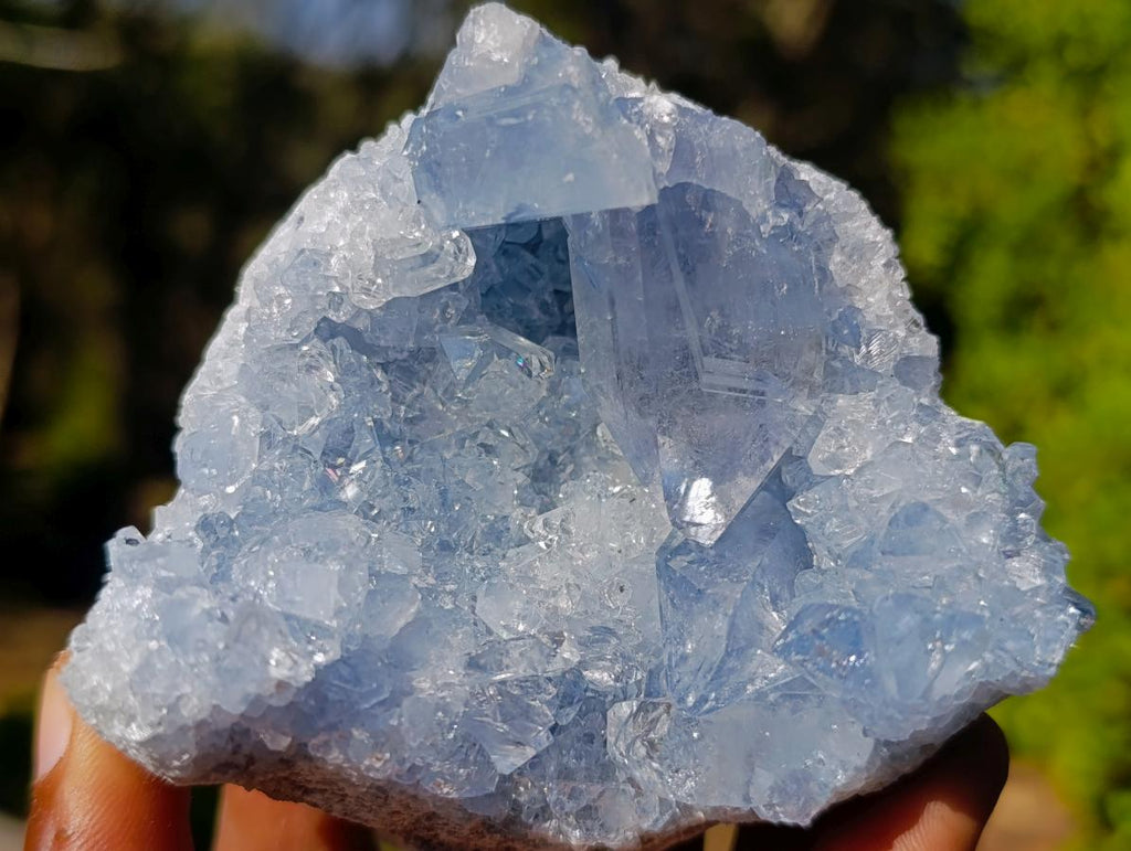 Natural Blue Celestite Geode Specimens x 6 From Sakoany, Madagascar - Toprock Gemstones and Minerals 