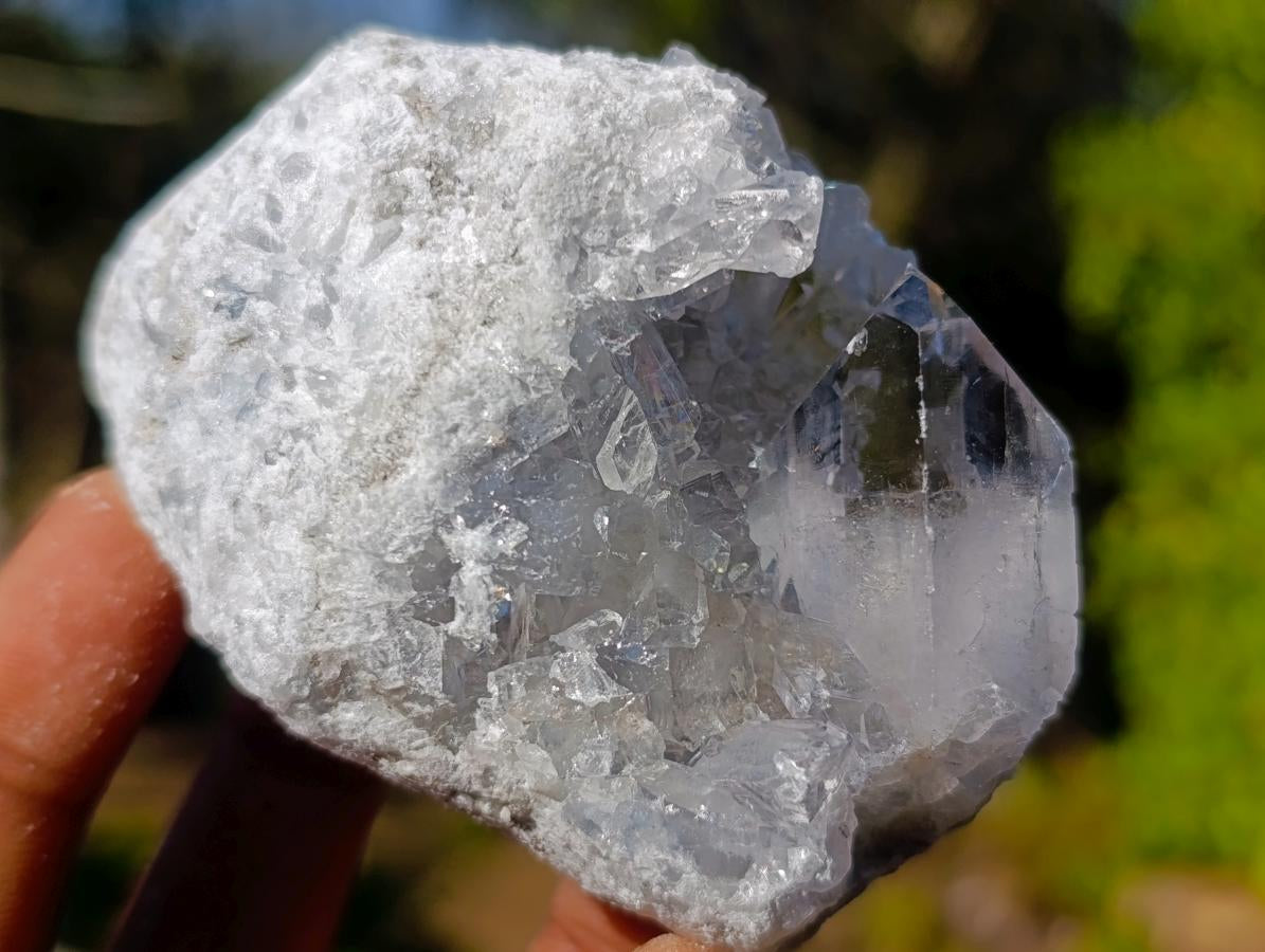 Natural Blue Celestite Geode Specimens x 6 From Sakoany, Madagascar - Toprock Gemstones and Minerals 