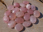 Polished Gemmy Rose Quartz Palm Stones x 20 From Madagascar - Toprock Gemstones and Minerals 