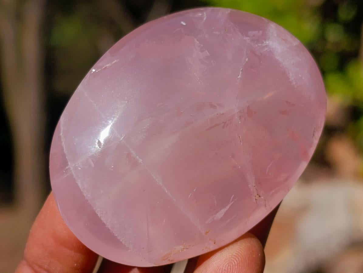 Polished Gemmy Rose Quartz Palm Stones x 20 From Madagascar - Toprock Gemstones and Minerals 