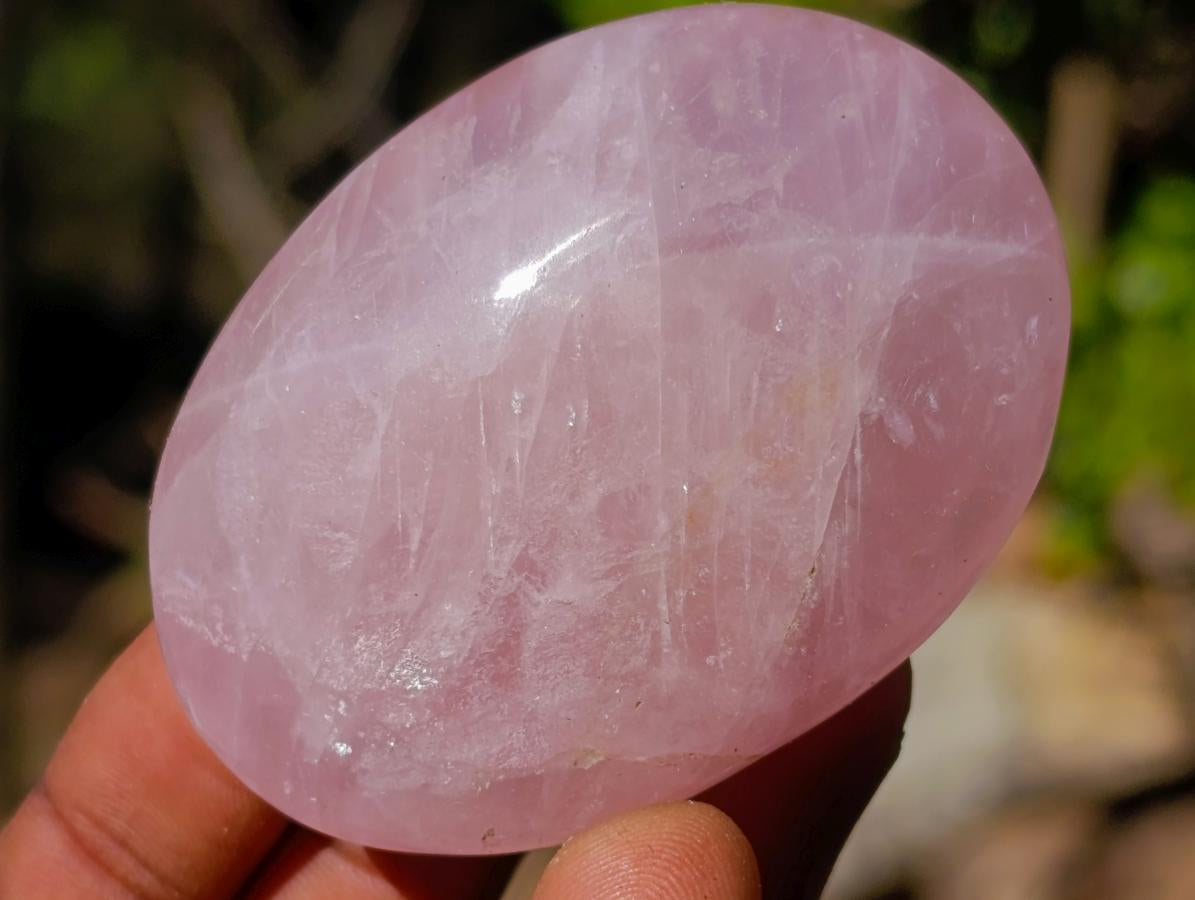 Polished Gemmy Rose Quartz Palm Stones x 20 From Madagascar - Toprock Gemstones and Minerals 