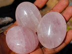 Polished Gemmy Rose Quartz Palm Stones x 20 From Madagascar - Toprock Gemstones and Minerals 