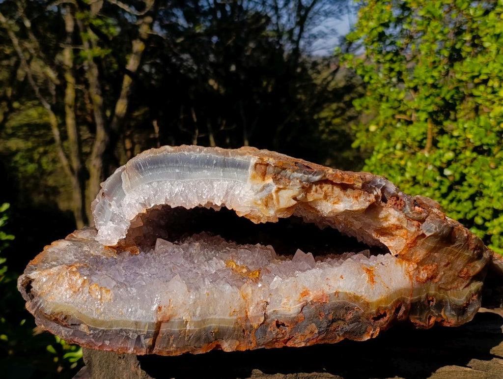 Natural XL Agate Geode with Crystalline Quartz Centre x 1 From Maintirano, Madagascar - Toprock Gemstones and Minerals 