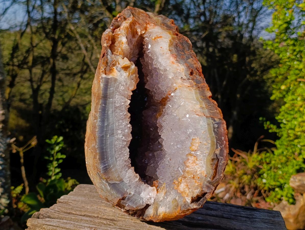 Natural XL Agate Geode with Crystalline Quartz Centre x 1 From Maintirano, Madagascar - Toprock Gemstones and Minerals 