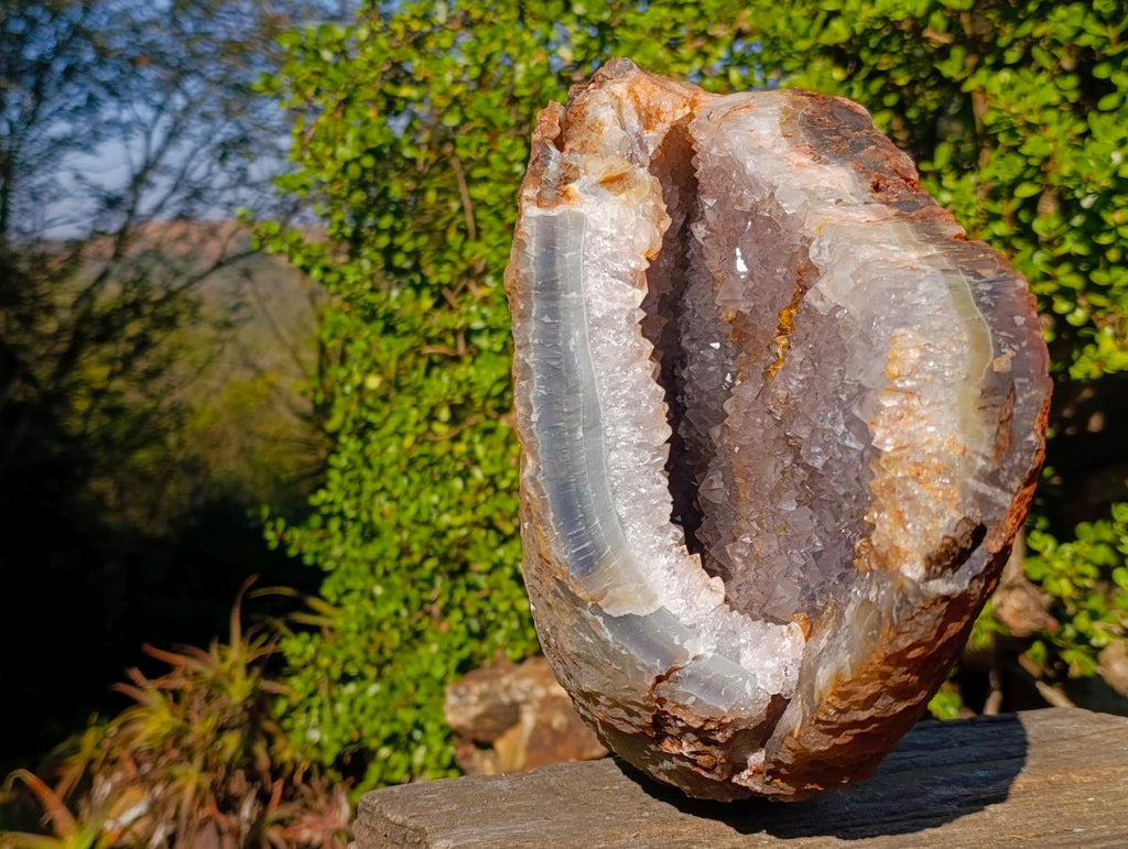 Natural XL Agate Geode with Crystalline Quartz Centre x 1 From Maintirano, Madagascar - Toprock Gemstones and Minerals 