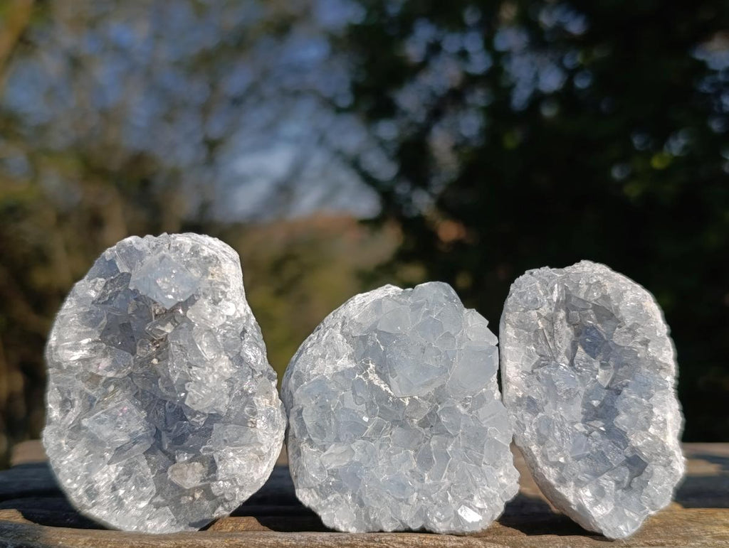 Natural Blue Celestite Specimens x 12 From Sakoany, Madagascar - Toprock Gemstones and Minerals 
