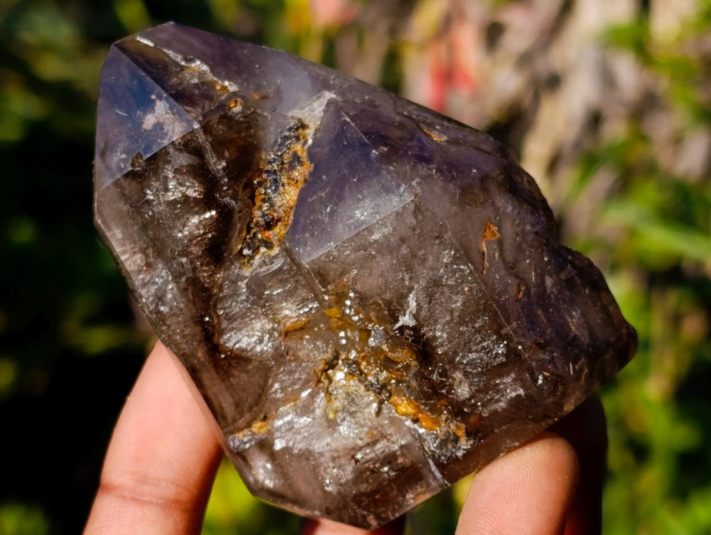 Polished Smokey Window Quartz Crystals x 6 From Akansobe, Madagascar - Toprock Gemstones and Minerals 