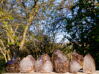 Polished Smokey Window Quartz Crystals x 6 From Akansobe, Madagascar - Toprock Gemstones and Minerals 