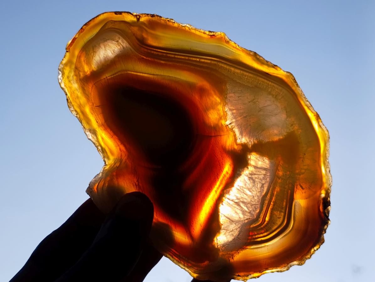 Polished Banded Agate Slices with Natural Edging x 7 From Madagascar - Toprock Gemstones and Minerals 