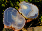Polished Banded Agate Slices with Natural Edging x 7 From Madagascar - Toprock Gemstones and Minerals 