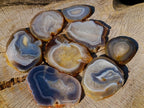 Polished Banded Agate Slices with Natural Edging x 7 From Madagascar - Toprock Gemstones and Minerals 