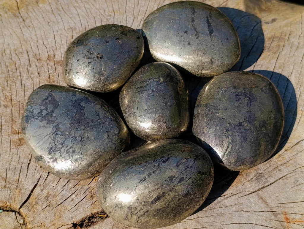 Polished Basalt Pharaoh Stone Galets x 12 From Iron Duke Mine, Zimbabwe - Toprock Gemstones and Minerals 