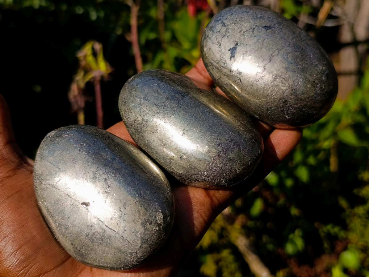 Polished Basalt Pharaoh Stone Galets x 12 From Iron Duke Mine, Zimbabwe - Toprock Gemstones and Minerals 