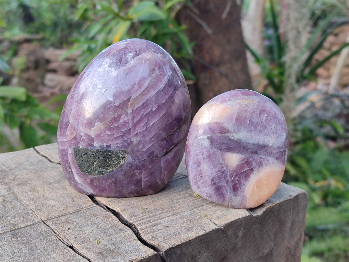 Polished Rare Anhydrite Standing Display Pieces x 2 Tulear, Madagascar - Toprock Gemstones and Minerals 