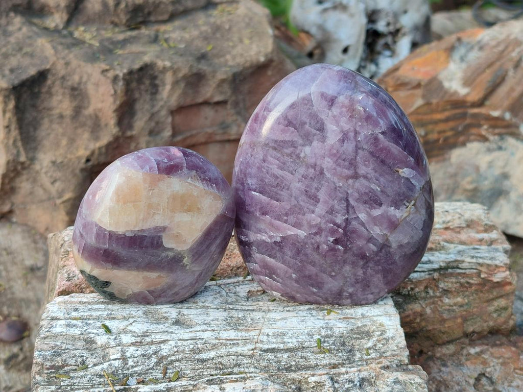 Polished Rare Anhydrite Standing Display Pieces x 2 Tulear, Madagascar - Toprock Gemstones and Minerals 