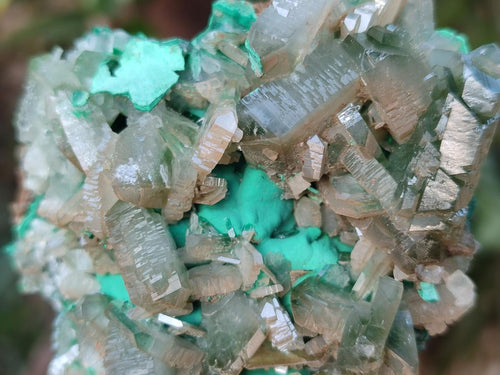Natural Rare Bladed Barite with Malachite Specimens x 3 From Shangulowé Mine, Congo - Toprock Gemstones and Minerals 