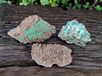 Natural Rare Bladed Barite with Malachite Specimens x 3 From Shangulowé Mine, Congo - Toprock Gemstones and Minerals 