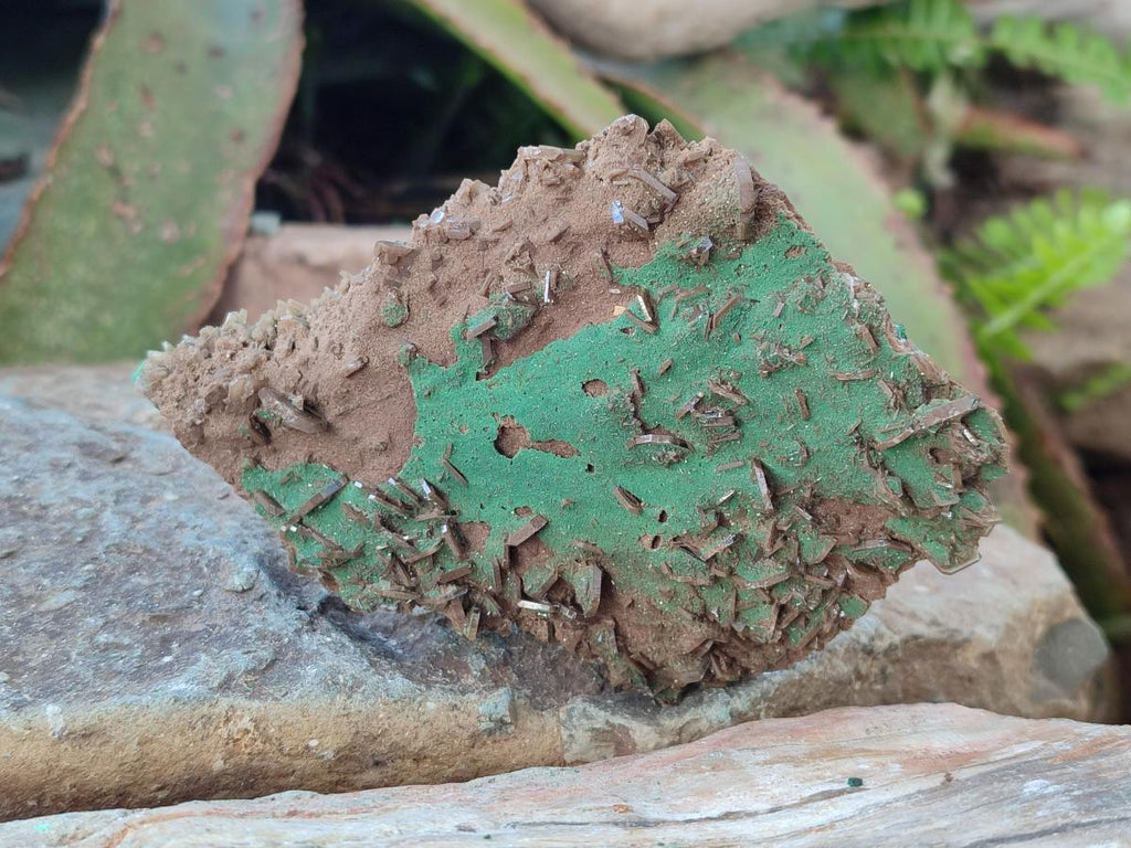 Natural Rare Bladed Barite with Malachite Specimens x 3 From Shangulowé Mine, Congo - Toprock Gemstones and Minerals 