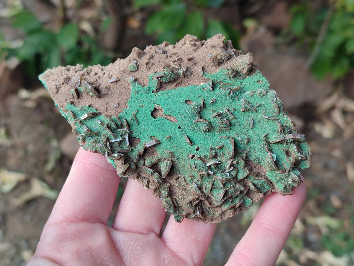 Natural Rare Bladed Barite with Malachite Specimens x 3 From Shangulowé Mine, Congo - Toprock Gemstones and Minerals 