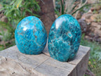 Polished Blue Apatite Standing Display Pieces x 2 From Betroka, Madagascar - Toprock Gemstones and Minerals 