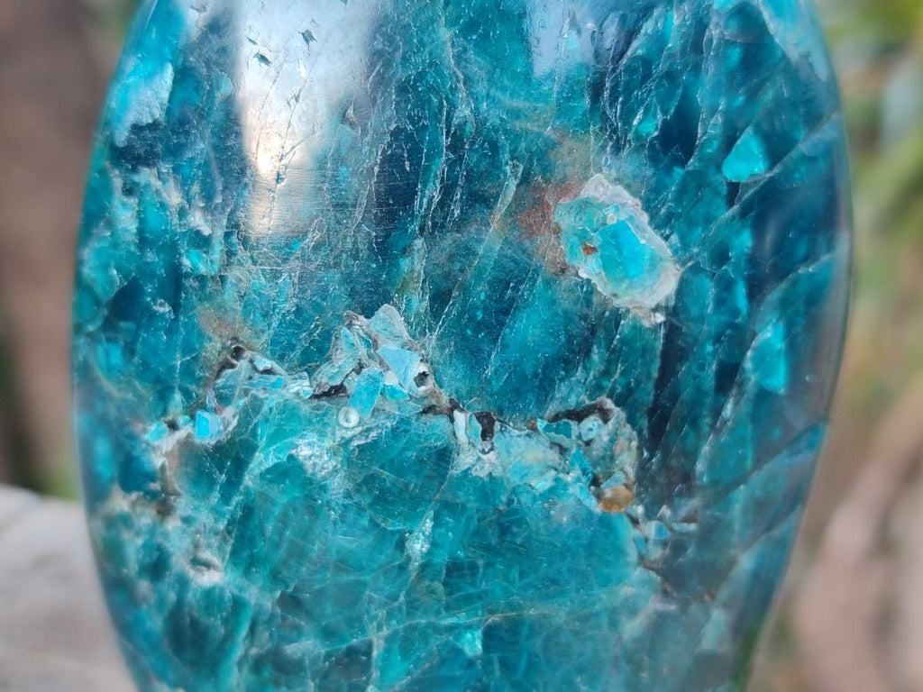 Polished Blue Apatite Standing Display Pieces x 2 From Betroka, Madagascar - Toprock Gemstones and Minerals 