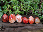Polished Carnelian Agate Gemstone Eggs x 6 From Madagascar - Toprock Gemstones and Minerals 