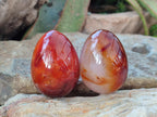 Polished Carnelian Agate Gemstone Eggs x 6 From Madagascar - Toprock Gemstones and Minerals 