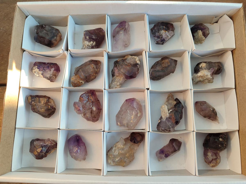 Natural Skeletal Window Amethyst Crystals x 20 From Chiredzi, Zimbabwe - Toprock Gemstones and Minerals 