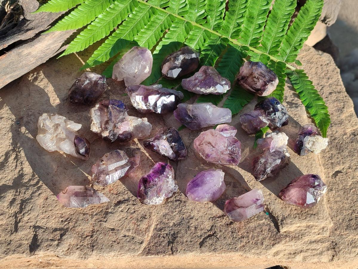 Natural Skeletal Window Amethyst Crystals x 20 From Chiredzi, Zimbabwe - Toprock Gemstones and Minerals 