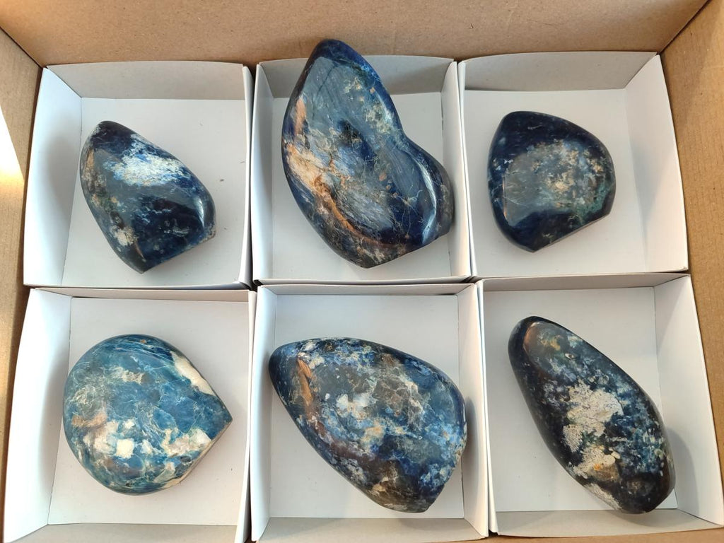 Polished Dumortierite Standing Display Pieces x 6 From Madagascar - Toprock Gemstones and Minerals 