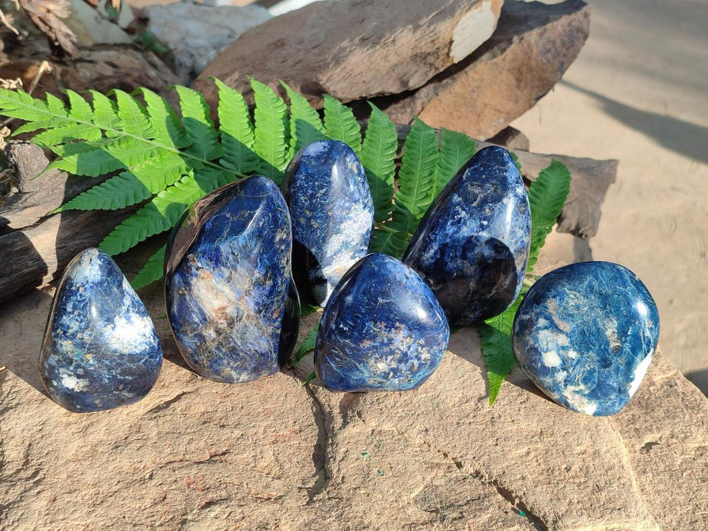 Polished Dumortierite Standing Display Pieces x 6 From Madagascar - Toprock Gemstones and Minerals 