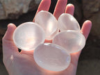 Polished Girasol Pearl Quartz Palm Stones x 24 From Ambatondrazaka, Madagascar - Toprock Gemstones and Minerals 