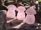 Polished Gemmy Rose Quartz Mushrooms x 24 From Madagascar - Toprock Gemstones and Minerals 