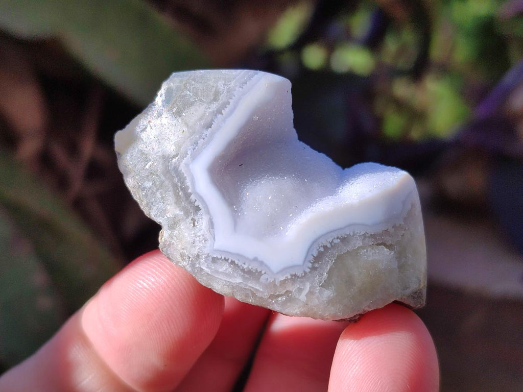 Polished On One Side Blue Lace Agate Geodes x 12 From Nsanje, Malawi - Toprock Gemstones and Minerals 
