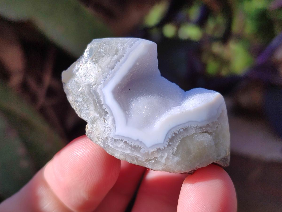Polished On One Side Blue Lace Agate Geodes x 12 From Nsanje, Malawi - Toprock Gemstones and Minerals 