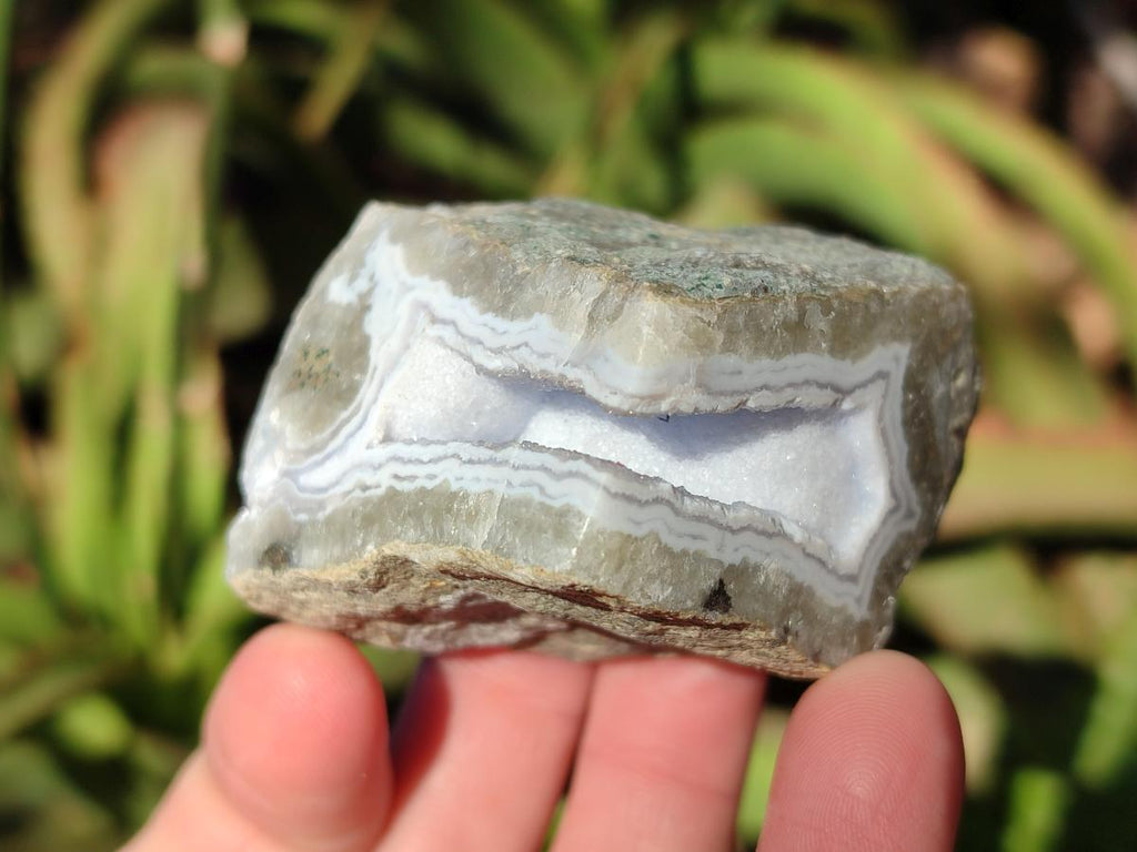 Polished On One Side Blue Lace Agate Geodes x 12 From Nsanje, Malawi - Toprock Gemstones and Minerals 