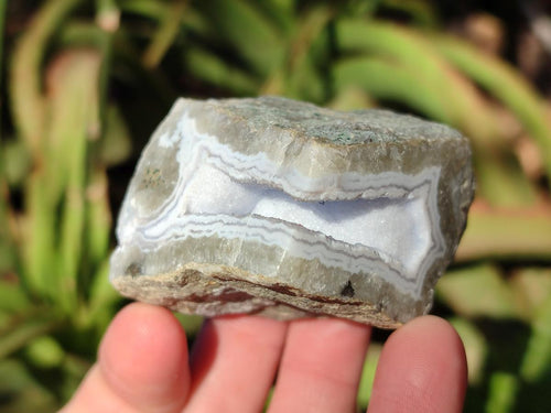 Polished On One Side Blue Lace Agate Geodes x 12 From Nsanje, Malawi - Toprock Gemstones and Minerals 