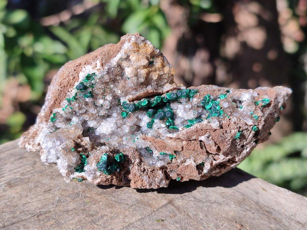 Natural Ball Malachite Specimens Coated with Drusy Quartz on Dolomite x 2 From Mindingi Mine, Congo - Toprock Gemstones and Minerals 
