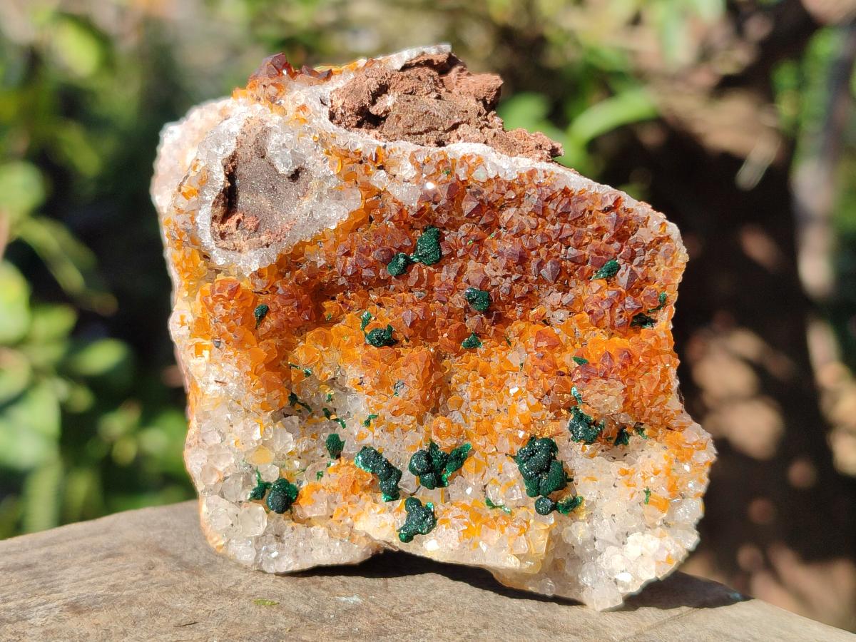 Natural Ball Malachite Specimens Coated with Drusy Quartz on Dolomite x 2 From Mindingi Mine, Congo - Toprock Gemstones and Minerals 