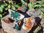 Natural Ball Malachite Specimens Coated with Drusy Quartz on Dolomite x 2 From Mindingi Mine, Congo - Toprock Gemstones and Minerals 