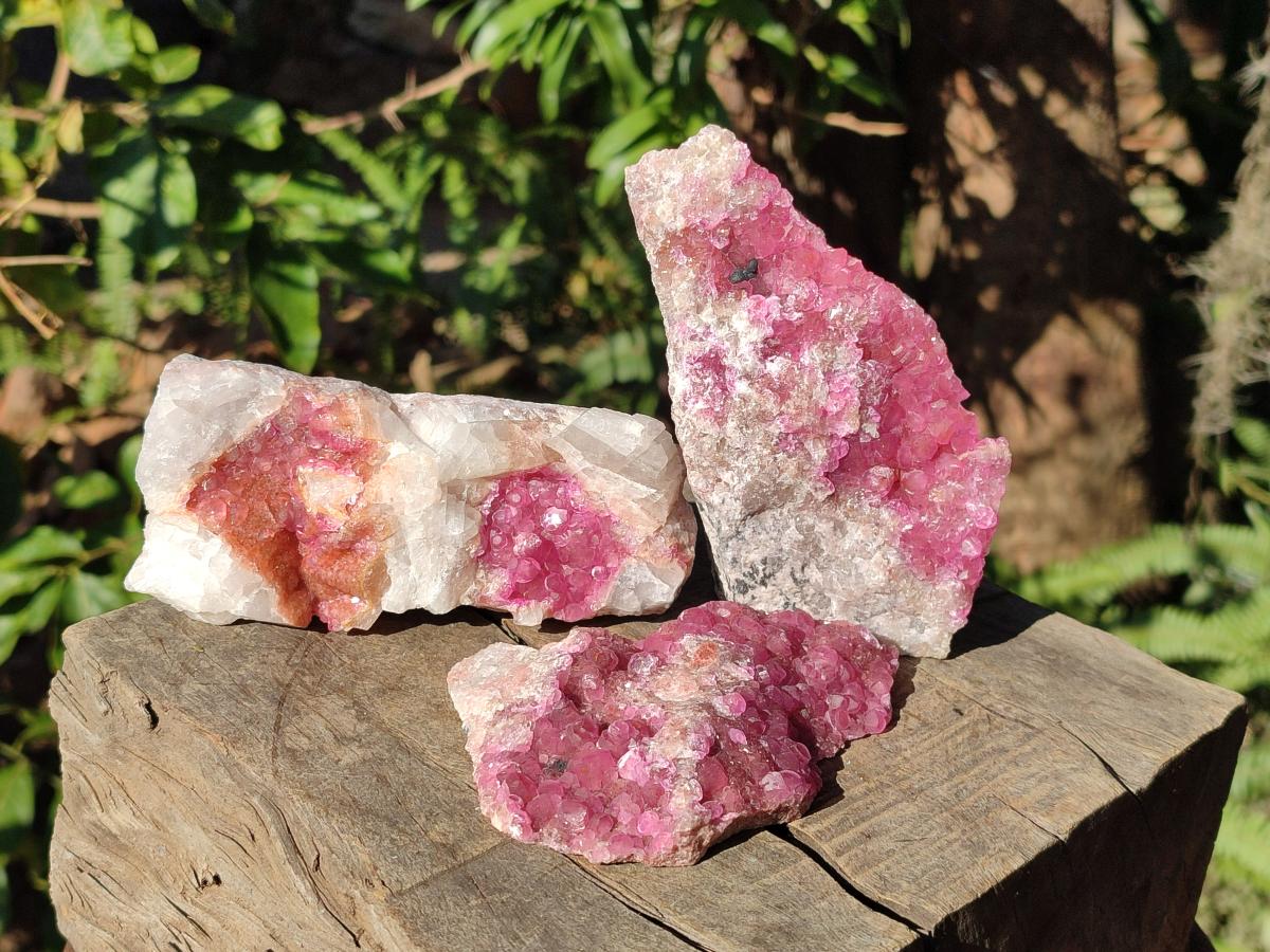 Natural Spherocobaltite Specimens x 3 From Musonoi Mine, Congo - Toprock Gemstones and Minerals 