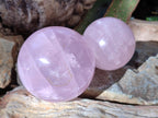 Polished Gemmy Rose Quartz Spheres x 2 From Madagascar - Toprock Gemstones and Minerals 