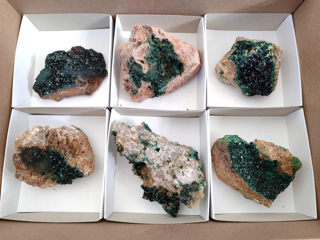 Natural Crystalline Malachite Specimens x 6 From Tenke Fungurume, Congo - Toprock Gemstones and Minerals 