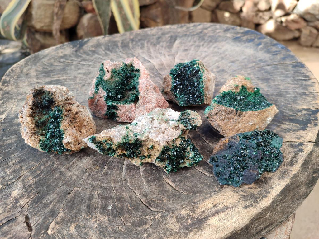 Natural Crystalline Malachite Specimens x 6 From Tenke Fungurume, Congo - Toprock Gemstones and Minerals 