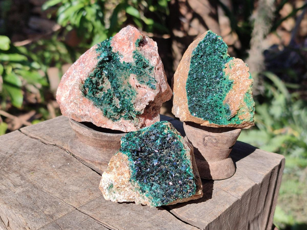 Natural Crystalline Malachite Specimens x 6 From Tenke Fungurume, Congo - Toprock Gemstones and Minerals 