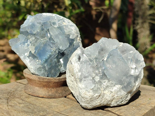 Natural Blue Celestite Crystal Specimens x 19 From Sakoany, Madagascar - Toprock Gemstones and Minerals 