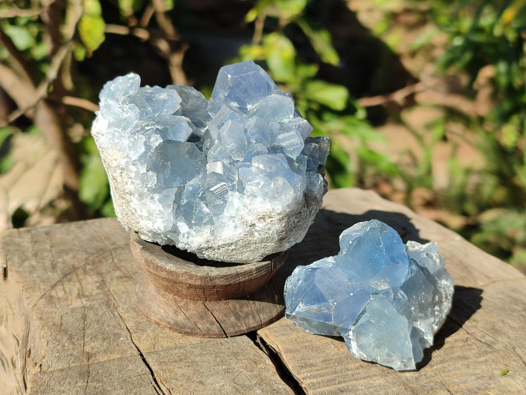 Natural Blue Celestite Crystal Specimens x 19 From Sakoany, Madagascar - Toprock Gemstones and Minerals 