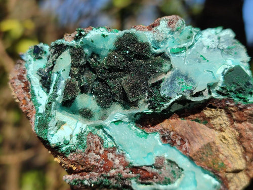 Natural Drusy Coated Chrysocolla Specimens with Crystalline Malachite x 2 From Lupoto Mine, Congo - Toprock Gemstones and Minerals 