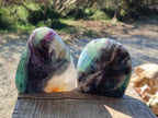 Polished Watermelon Fluorite Standing Display Pieces x 3 From Uis, Namibia - Toprock Gemstones and Minerals 