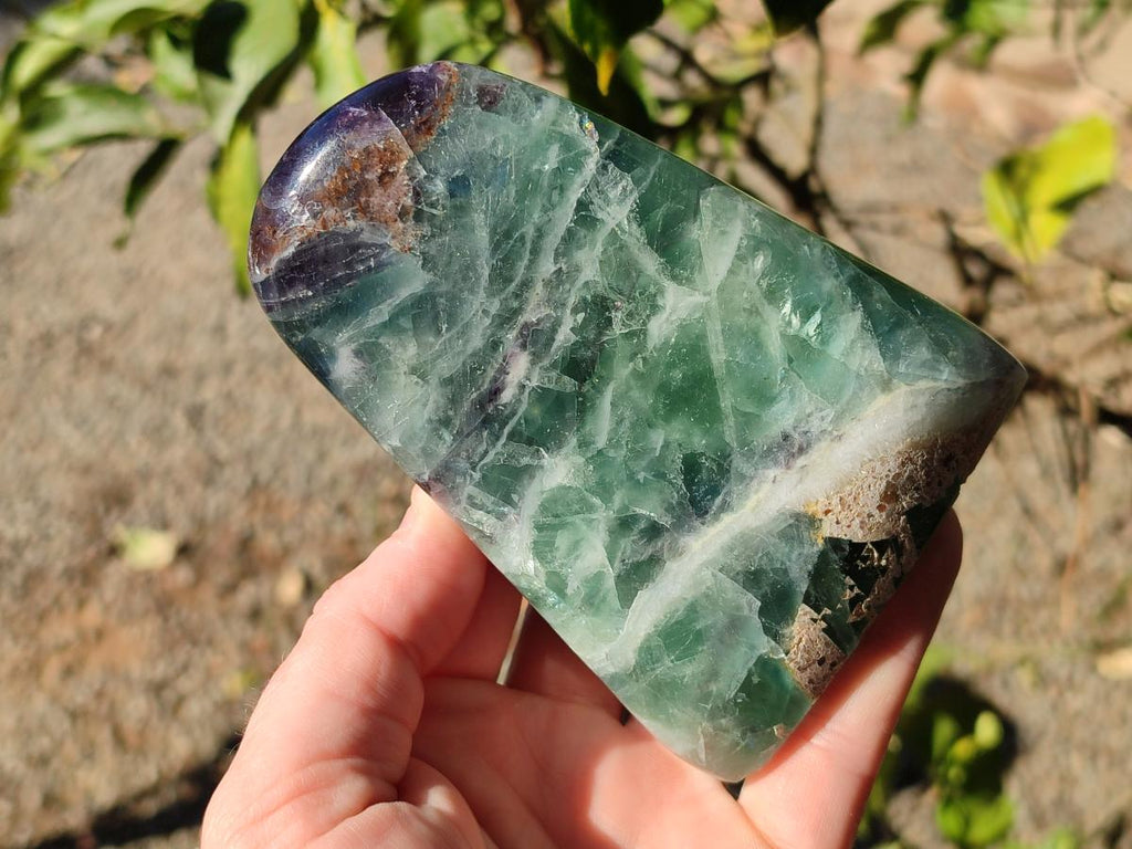 Polished Watermelon Fluorite Standing Display Pieces x 3 From Uis, Namibia - Toprock Gemstones and Minerals 